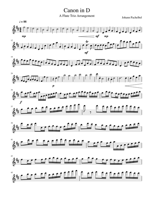 Canon in D Solo Flute