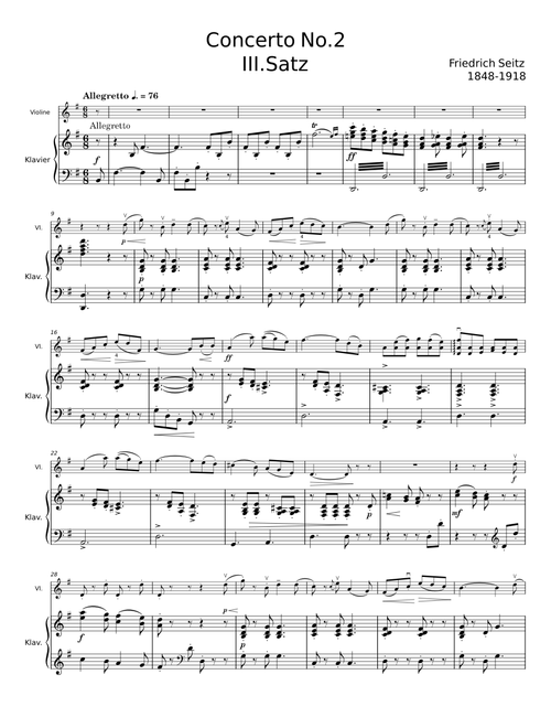 Concerto No. 2 - Friedrich Seitz