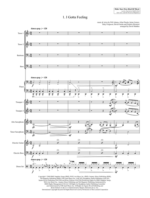 I Gotta Feeling (Arr. David Maddux) - The Black Eyed Peas (Small Ensemble)