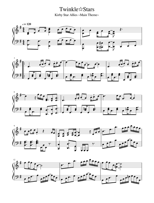 Twinkle Star - Kirby Star Allies (Piano Solo)