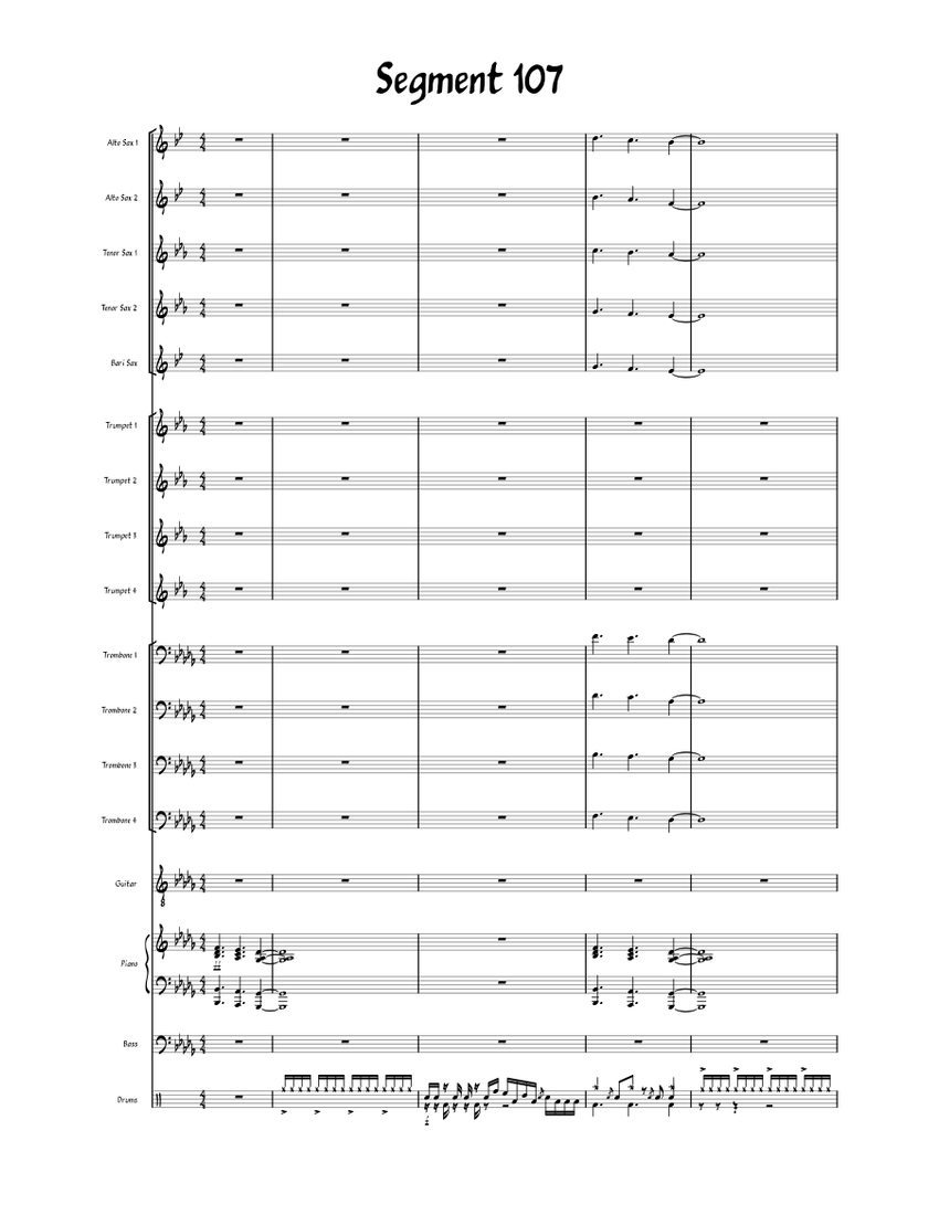 Segment 107 (Quick Jam) Sheet music for Piano, Trombone, Saxophone alto