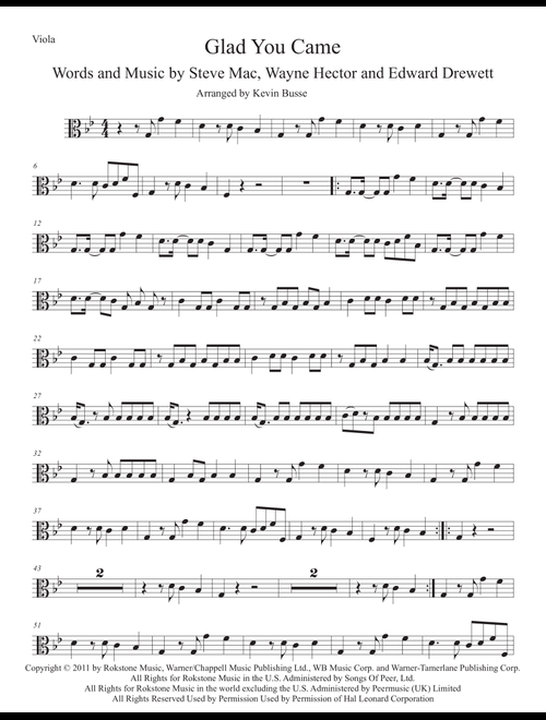 Glad You Came (Arr. Kevin Busse) - The Wanted (Viola Solo)