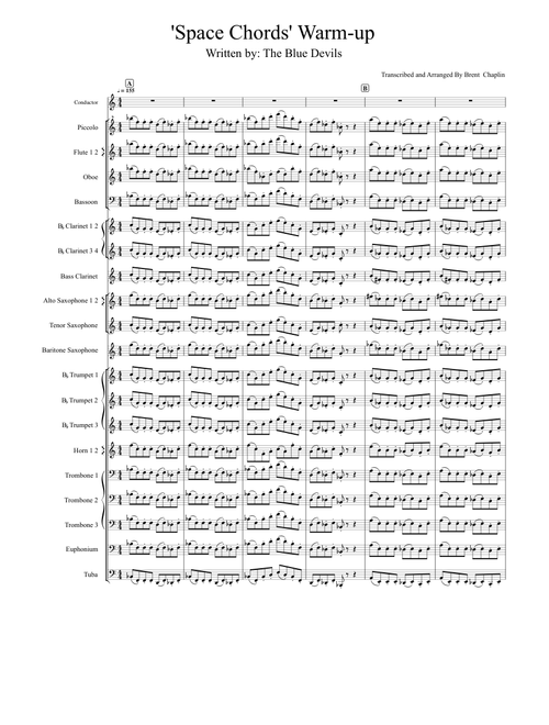 Blue Devils Space Chords for Marching Band