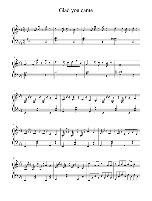 Glad you came - Piano cover