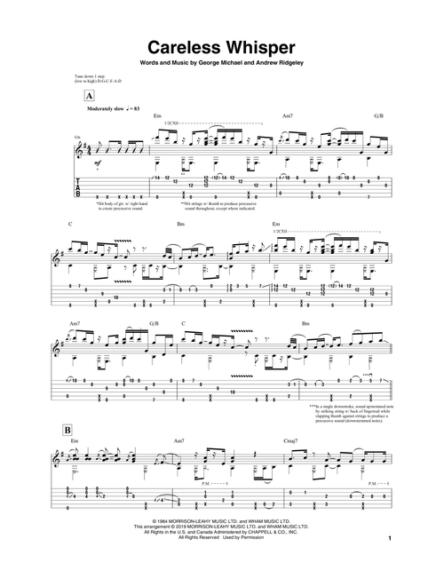 Careless Whisper - Igor Presnyakov, Seether, Wham! featuring George Michael (Guitar Tab)