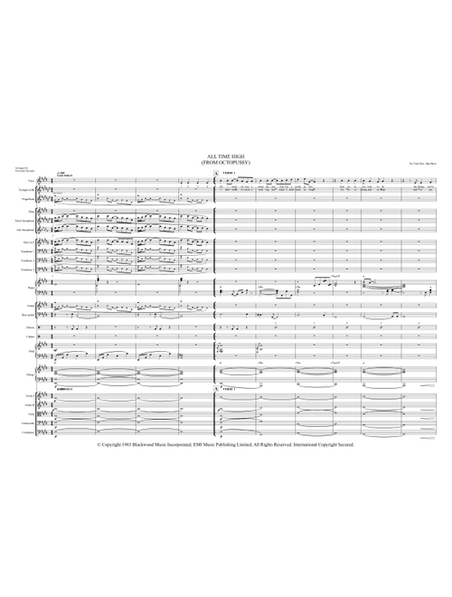 All Time High - Score Only (Arr. Universal Excerpts) - Rita Coolidge (Jazz Combo)
