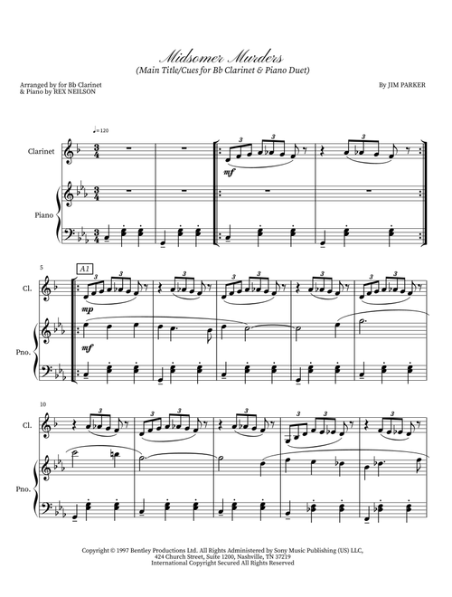 Midsomer Murders (Arr. for Bb Clarinet & Piano by REX NEILSON) - Jim Parker (Instrumental Duet)