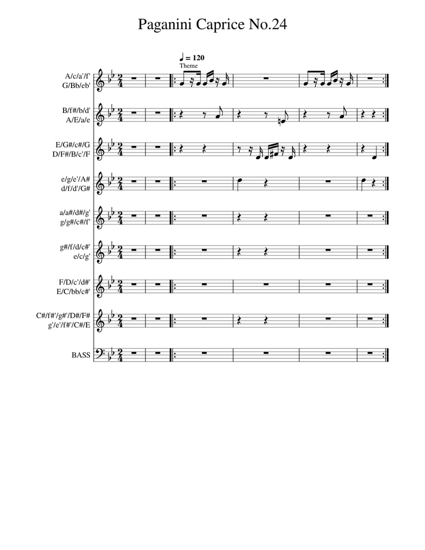 Caprice No. 24 Sheet music for Marimba (Percussion Ensemble
