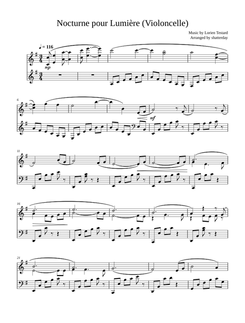 Nocturne pour Lumière (Violoncelle) - Clair Obscur: Expedition 33 for solo piano