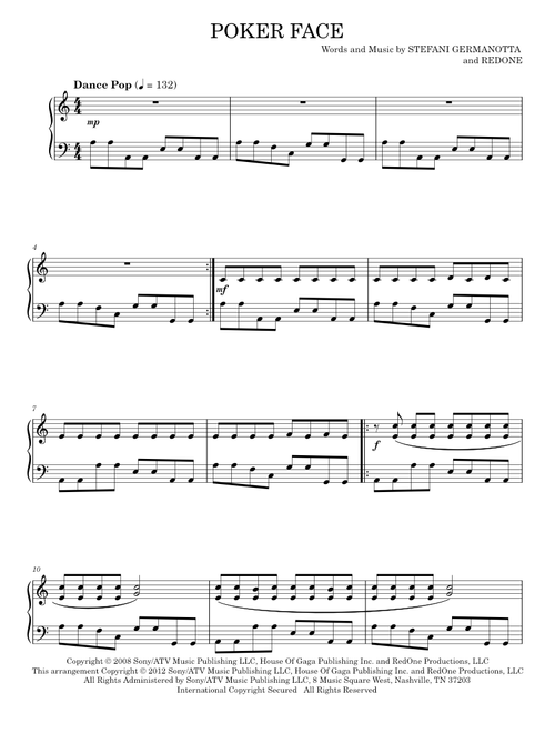 Poker Face - Lady Gaga (Piano Solo)