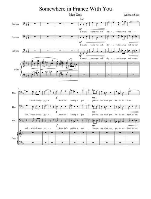 Somewhere In France With You (Arr. Tom Potten) - Michael Carr (Choral, TB)