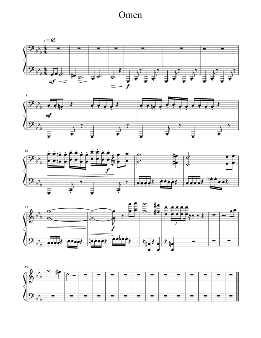 Omen Sheet music for Piano (Solo) | Musescore.com