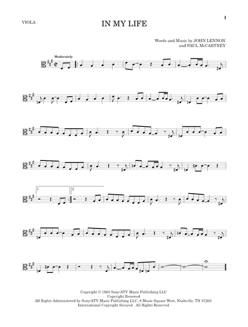 In My Life - The Beatles (Viola Solo)