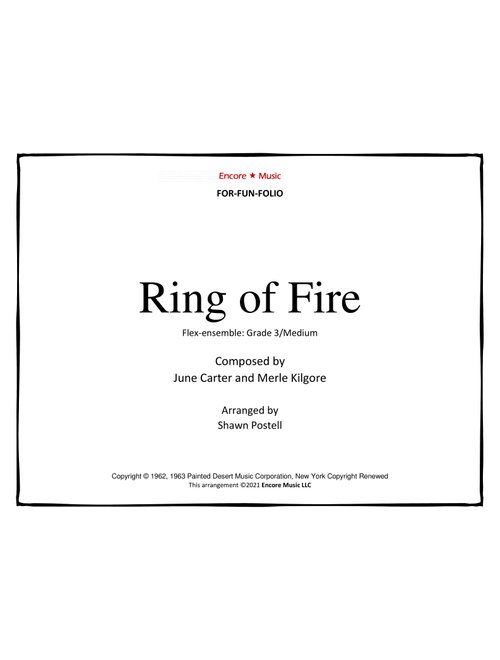 Ring Of Fire (Arr. Shawn Postell) - Johnny Cash (Large Ensemble)