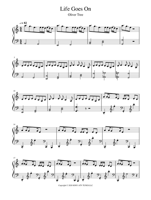 Life Goes On (Arr. Lucas Figueiredo) - Oliver Tree (Piano Solo)