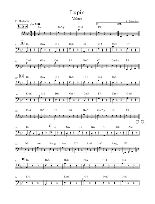 Lupin (valzer) - Orchestra Castellina Pasi (bass transcription)