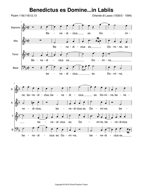 Benedictus es Domine (Lassus)