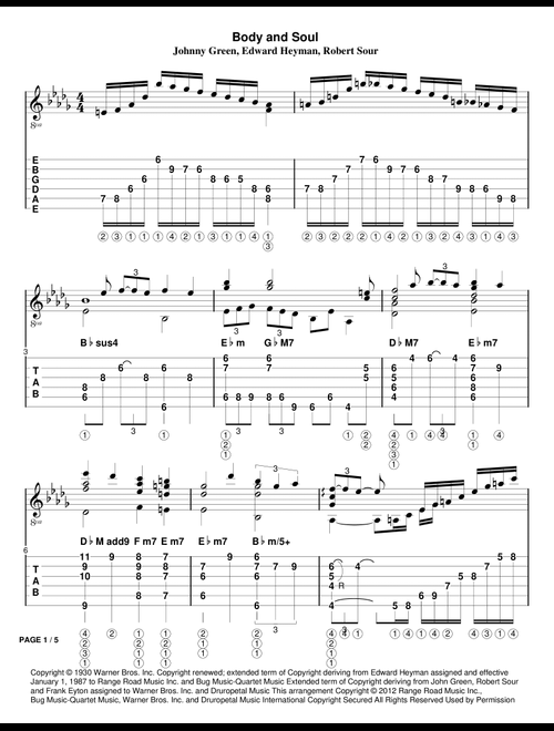 Body And Soul (Arr. Steven Michael King) - Tony Bennett & Amy Winehouse (Solo Guitar)