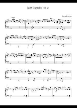 Jazz Exercise #2 - Oscar Peterson Sheet Music for Piano (Piano Duo