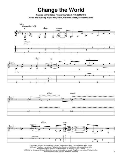 Change The World - Eric Clapton (Guitar Tab Play-Along)