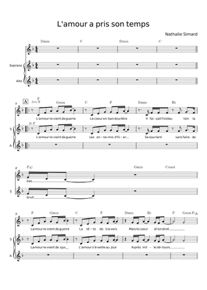 L'Amour A Pris Son Temps Sheet Music for Piano, Trombone, Tuba, Flute ...