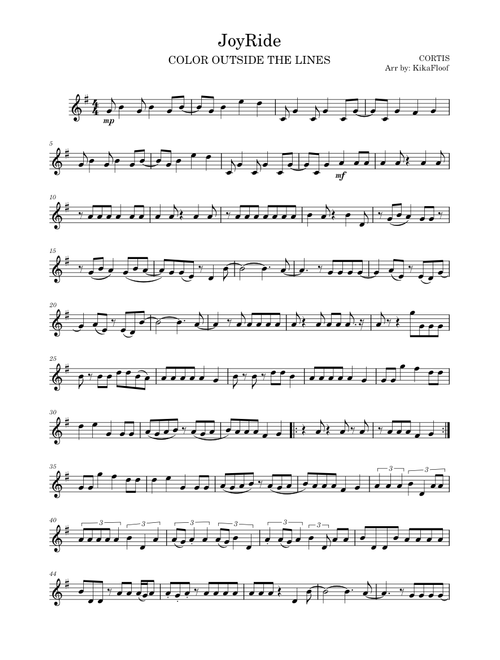 (Easy key) JoyRide – CORTIS -Violin-