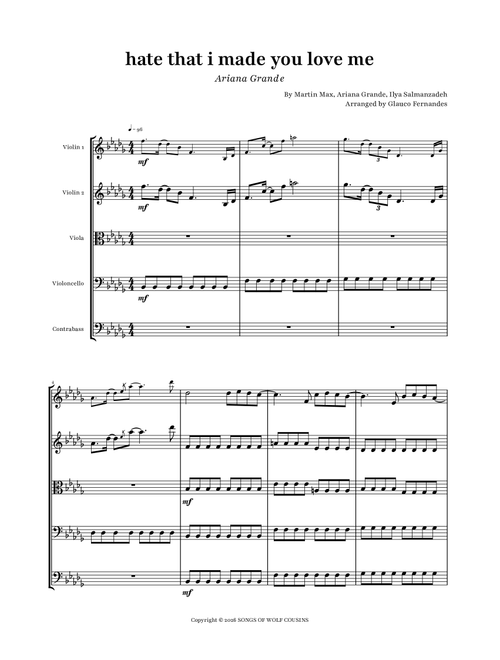 Hate That I Made You Love Me (Arr. Glauco Fernandes) - Ariana Grande, Martin Max, Ilya Salmanzadeh (String Ensemble)