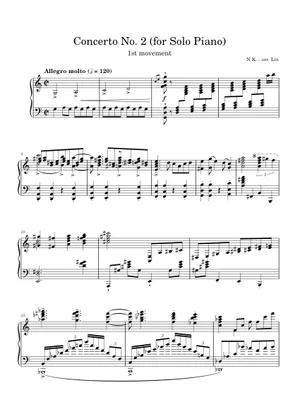 Kapustin - Concerto 2, 1st movement (Solo Piano Arr.) Op. 14 Sheet Kapustin - Concerto 2, 1st movement (Solo Piano Arr.) Op. 14 Sheet
