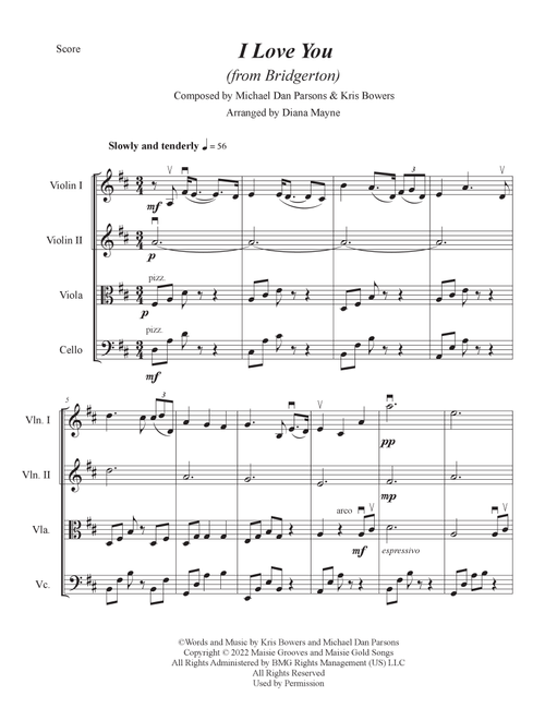 I Love You (Arr. Diana Mayne) - Kris Bowers (String Quartet)