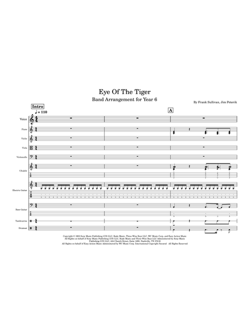 Eye Of The Tiger (Arr. Aquifer Music) - Survivor (Small Ensemble)