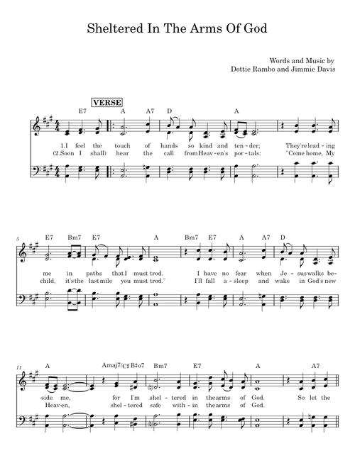 Sheltered in the arms of god - Dottie Rambo