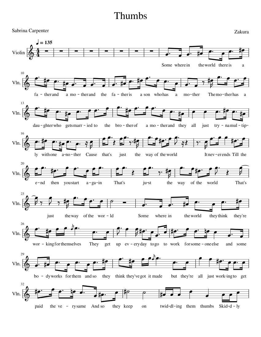 thumbs-sabrina-carpenter-sheet-music-for-violin-solo-musescore