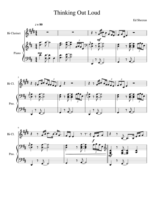 Thinking Out Loud Clarinet