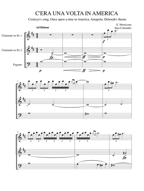 Once Upon A Time In America (Arr. Sara Caliandro) - Darryl Pittman (Woodwind Ensemble)