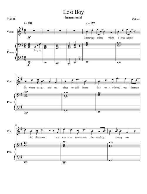 Ruth B - Lost Boy (Instrumental w/ Vocals) (HAPPY 5000!)