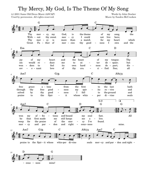Thy Mercy, My God, Is The Theme Of My Song – Sandra McCracken