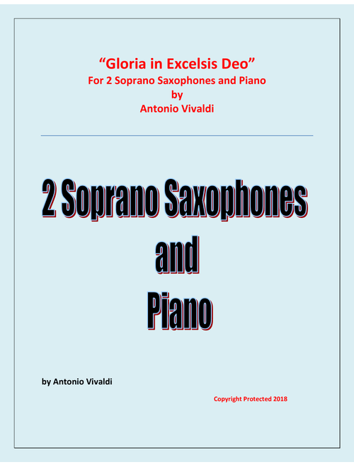 Gloria in Excelsis Deo - for 2 Soprano Saxophones and Piano (Arr. Raymond Fenech) - Antonio Vivaldi (Instrumental Duet and Piano)