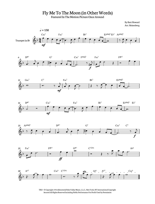 Fly Me To The Moon (in Other Words) (Arr. Heisenberg) - Tony Bennett (Trumpet Solo)