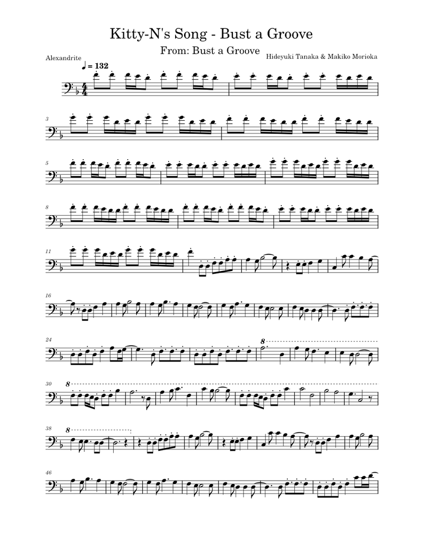 Bust a Groove (KittyN's Song) Hideyuki Tanaka, Makiko Morioka Sheet