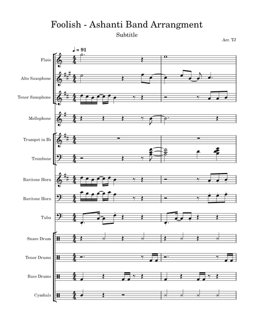 Foolish - Ashanti Band Arrangment