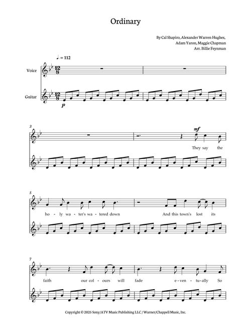 Ordinary (Arr. Billie Feynman) - Alex Warren (Instrumental Duet)