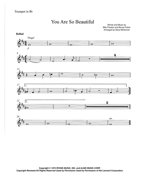 You Are So Beautiful (Arr. Daryl McKenzie) - Joe Cocker (Large Ensemble)