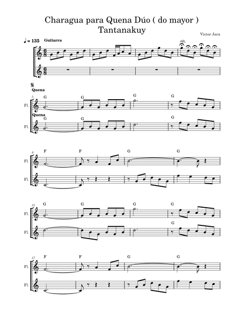 Charagua para Quena Dúo ( do mayor ) - Tantanakuy