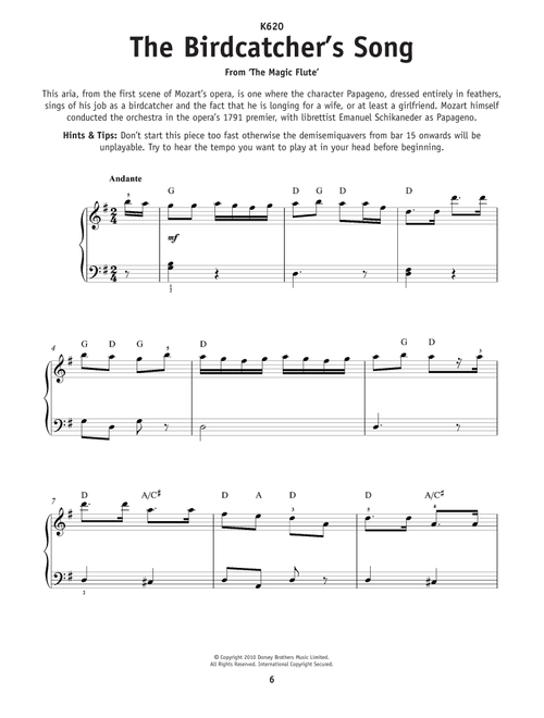 Ein Madchen Oder Weibchen (Papageno's Song) - Wolfgang Amadeus Mozart (Really Easy Piano)