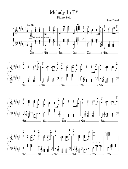 Melody In F# Major *