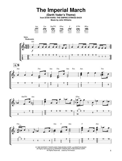 The Imperial March (Darth Vader's Theme) - John Williams (Easy Ukulele (with Tab))