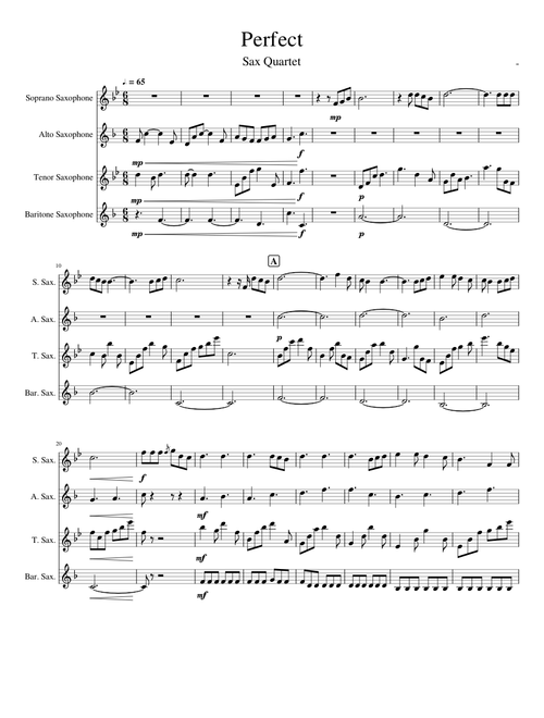 Perfect - Sax Quartet (SATB)