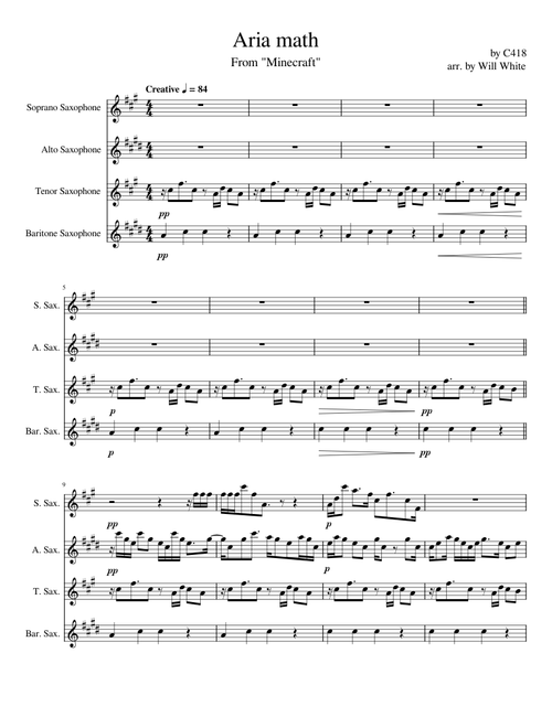 Aria Math – C418 - Sax Quartet
