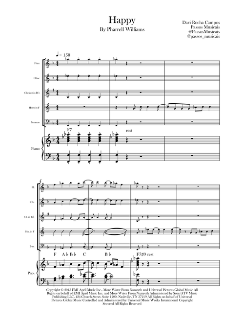 Happy (Arr. Davi Rocha Campos) - Pharrell (Woodwind Ensemble)