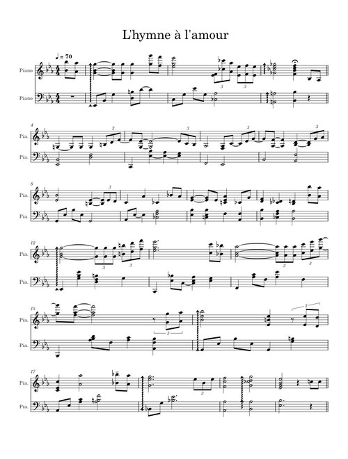 L'hymne à l'amour – Édith Piaf